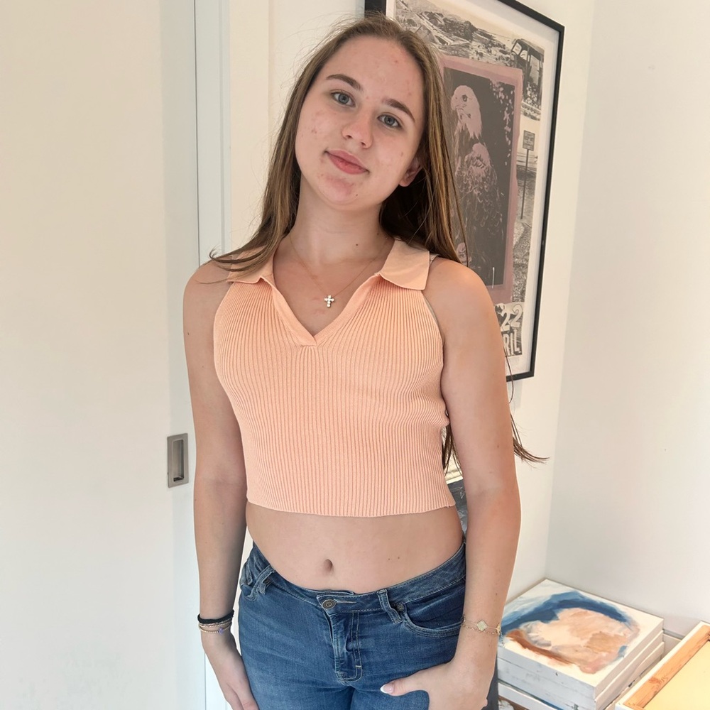 Light Pink/Cream Tank Top - Picture 4 of 4